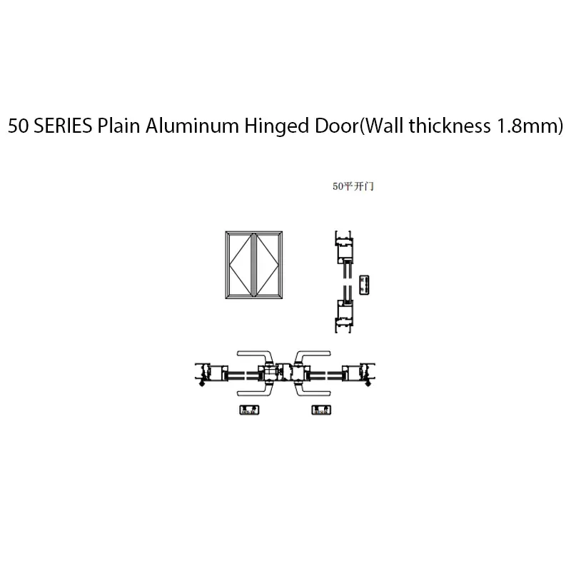 50 SERIES Plain Aluminum Hinged Door view 2