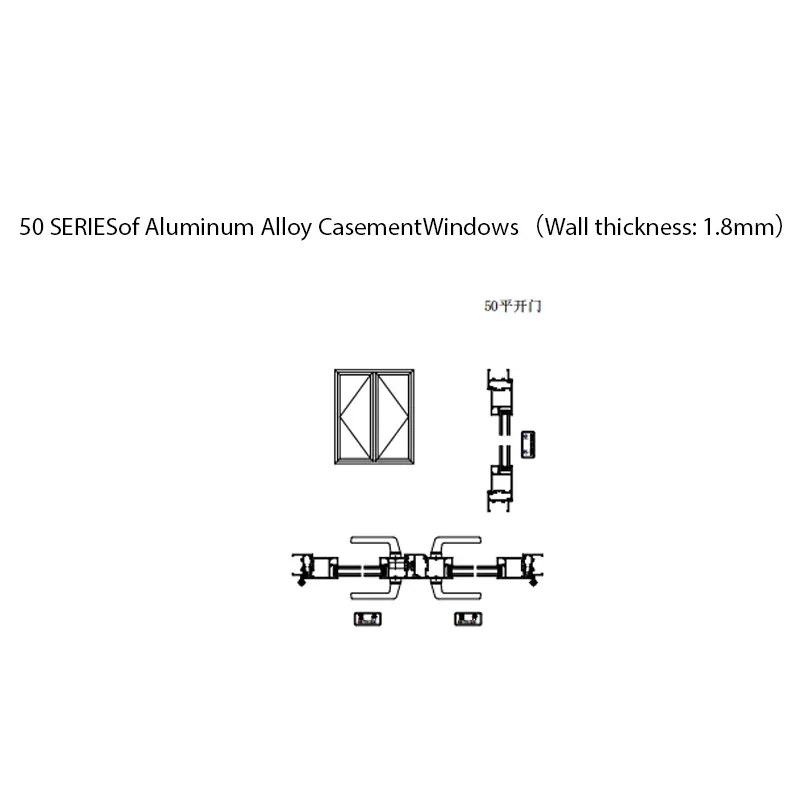 50 SERIES of Aluminum Alloy CasementWindows（1.8mm） view 2