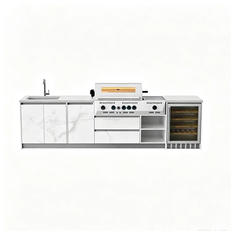 4-Burner Outdoor Kitchen with Sink and Fridge GP-CGB03