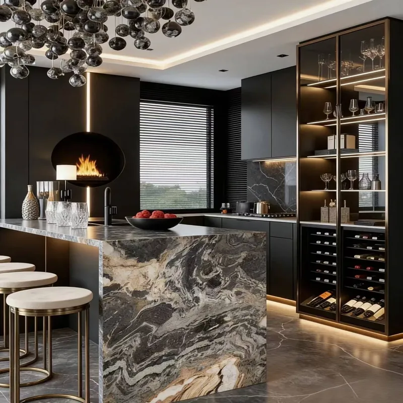 Black and Brown Natural Luxury Stone Slab FW-LS-041