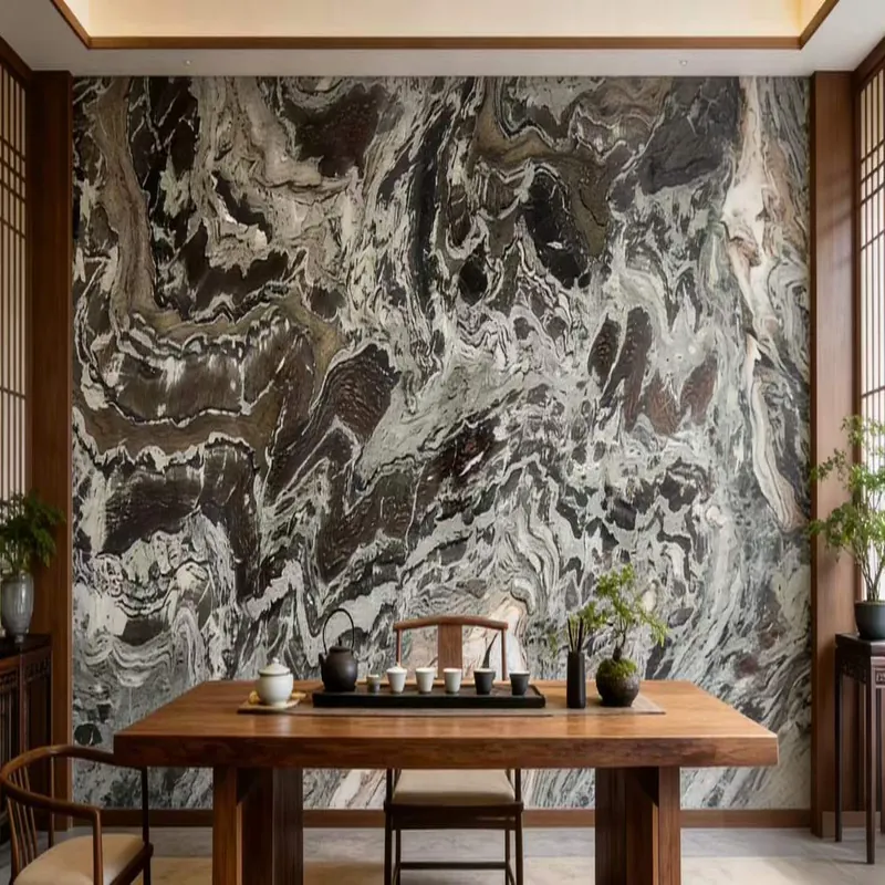 Black and Brown Natural Luxury Stone Slab FW-LS-041 view 2