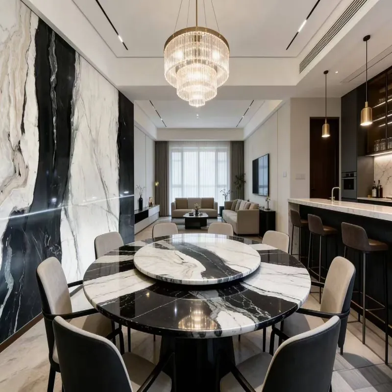 Black and White Natural Luxury Stone Slab FW-LS-037 view 2