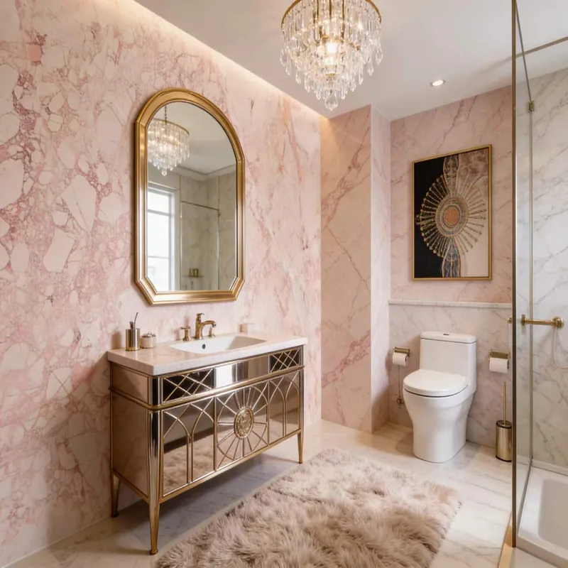 Blush Pink Natural Luxury Stone Slab FW-LS-059 view 3