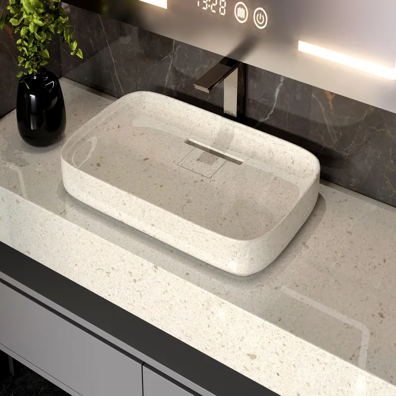 Cream Terrazzo Architectural Limestone FW-LM-004