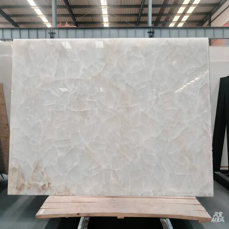 Crystal White Natural Luxury Stone Slab FW-LS-029