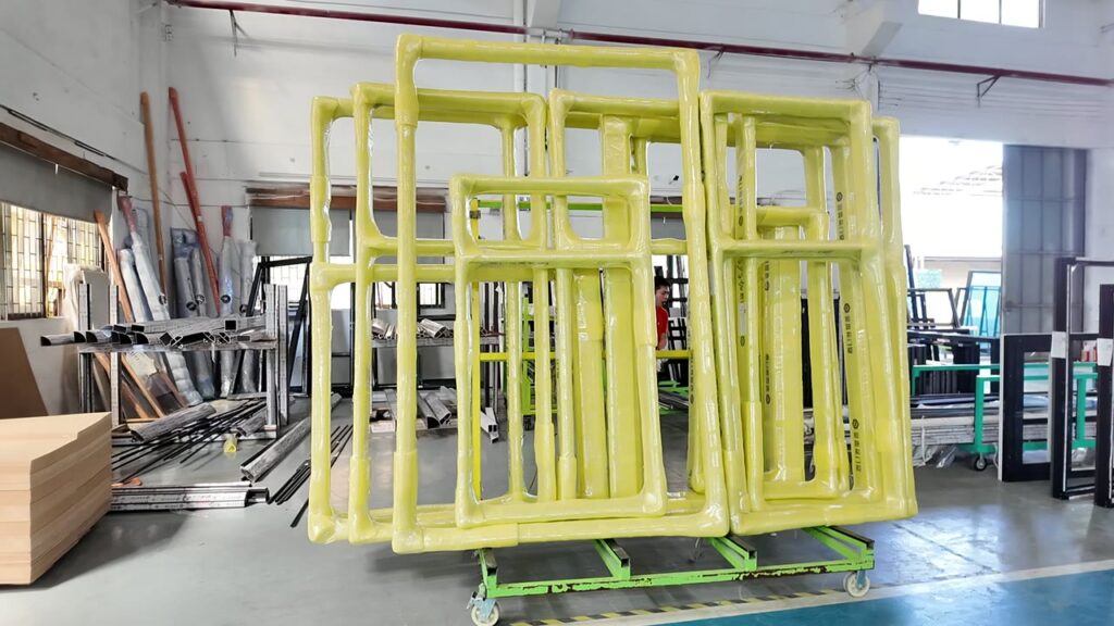 Wrapped Frames Ready for Transport