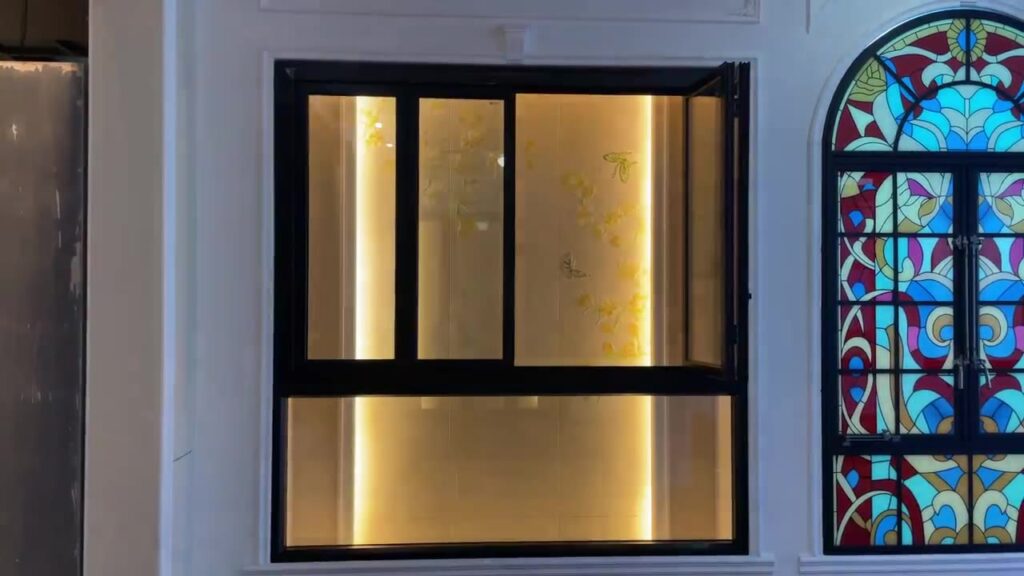 Warm-Lit Casement Window Display
