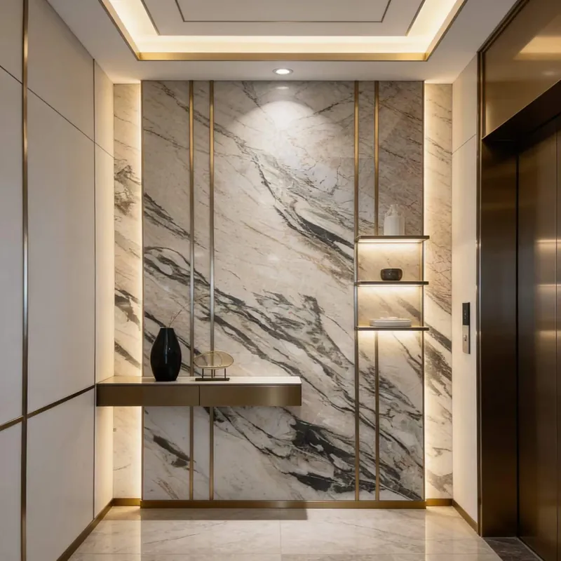 Gray and White Natural Luxury Stone Slab FW-LS-043 view 2