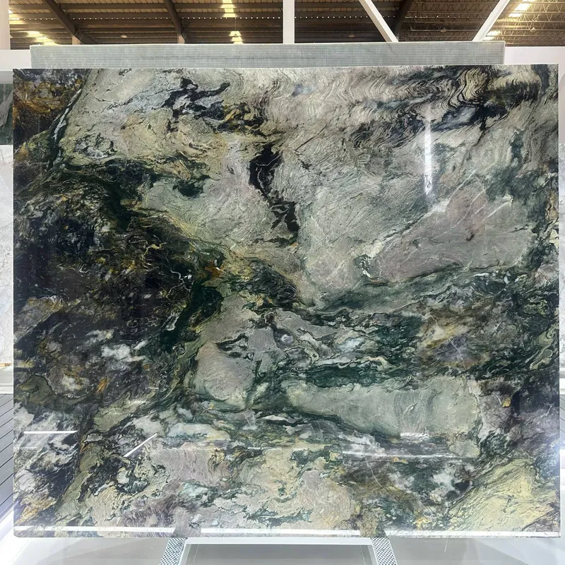 Green and Cream Natural Luxury Stone Slab FW-LS-077