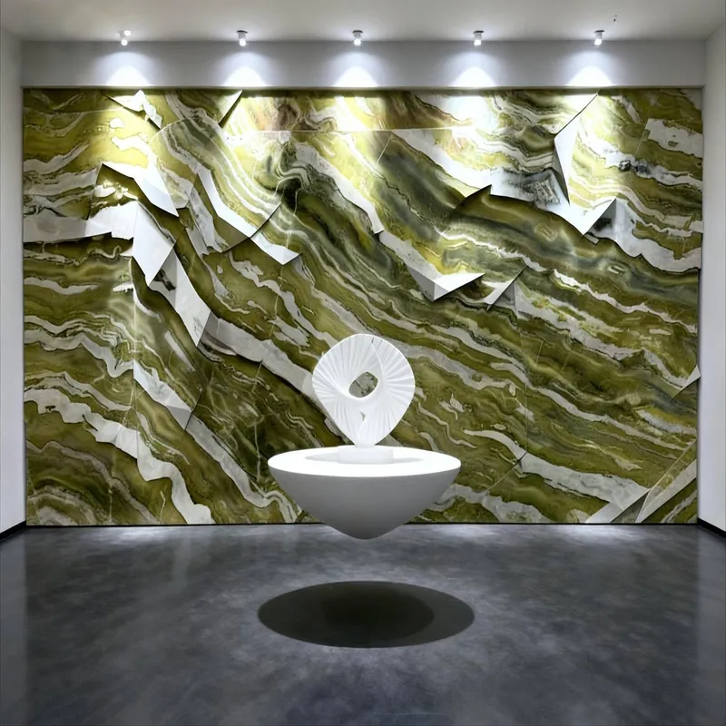 Green and White Natural Luxury Stone Slab FW-LS-018