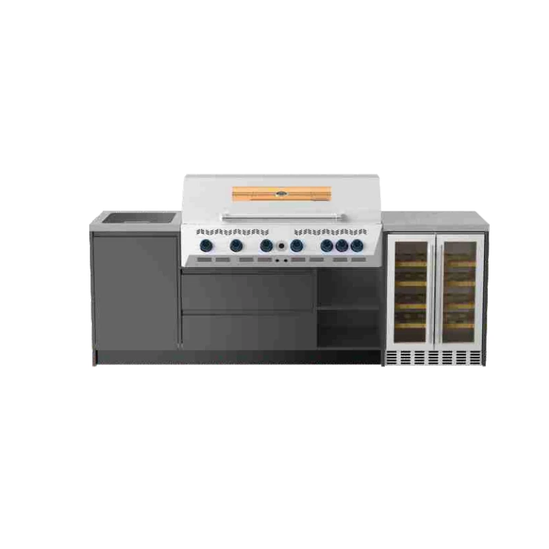Light Gray Grill and Fridge Outdoor Kitchen GP-CGA02