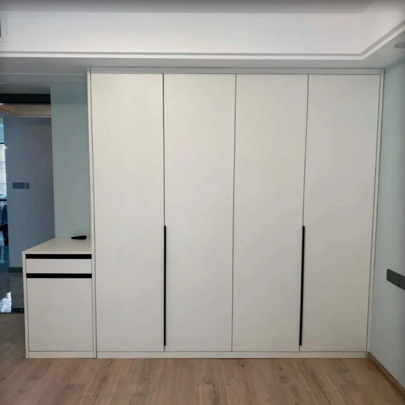 Pale Blue Streamlined Bedroom Wardrobe Custom Stainless Steel Wardrobe FW-WD-011