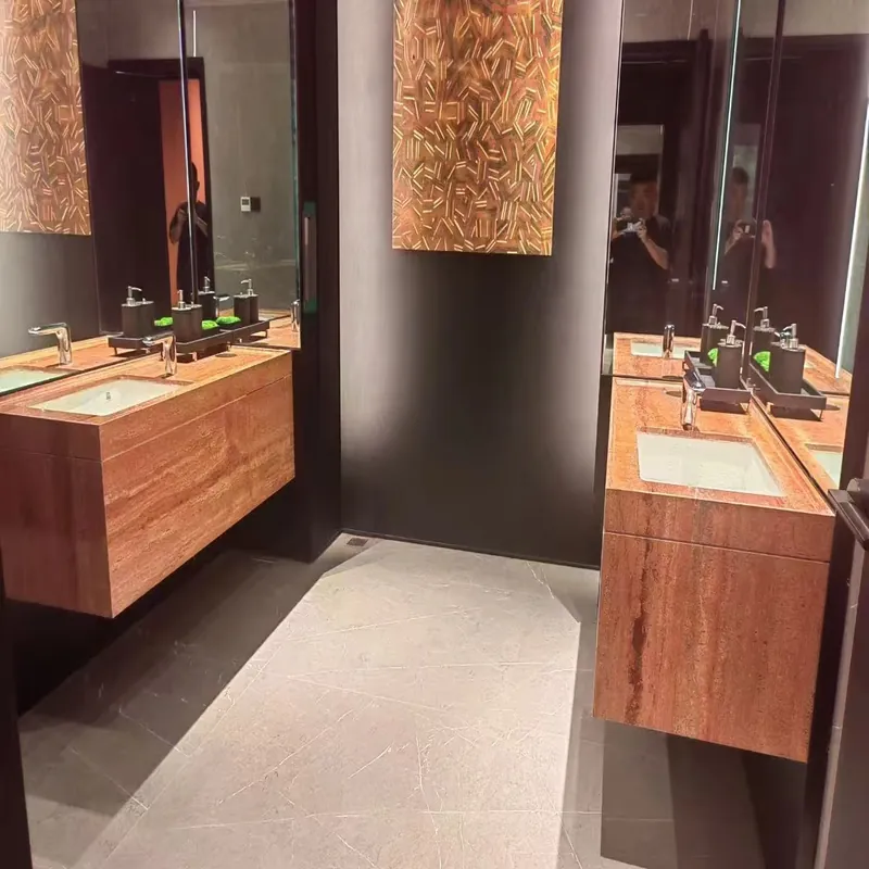 Rust Red Natural Travertine Stone FW-TR-002 view 2
