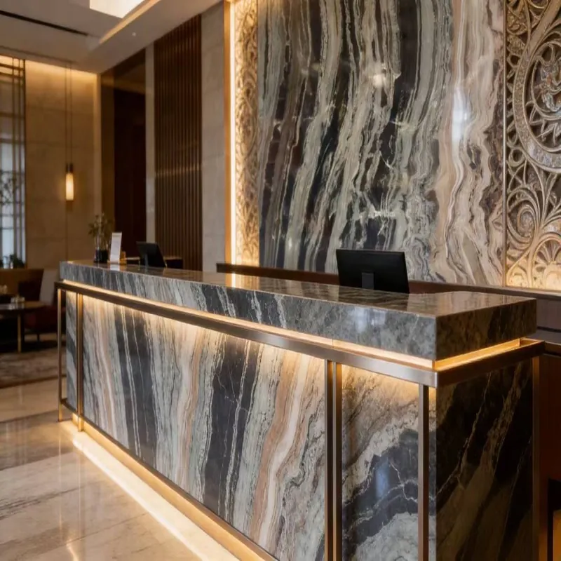 Silver Gray Natural Luxury Stone Slab FW-LS-036 view 5