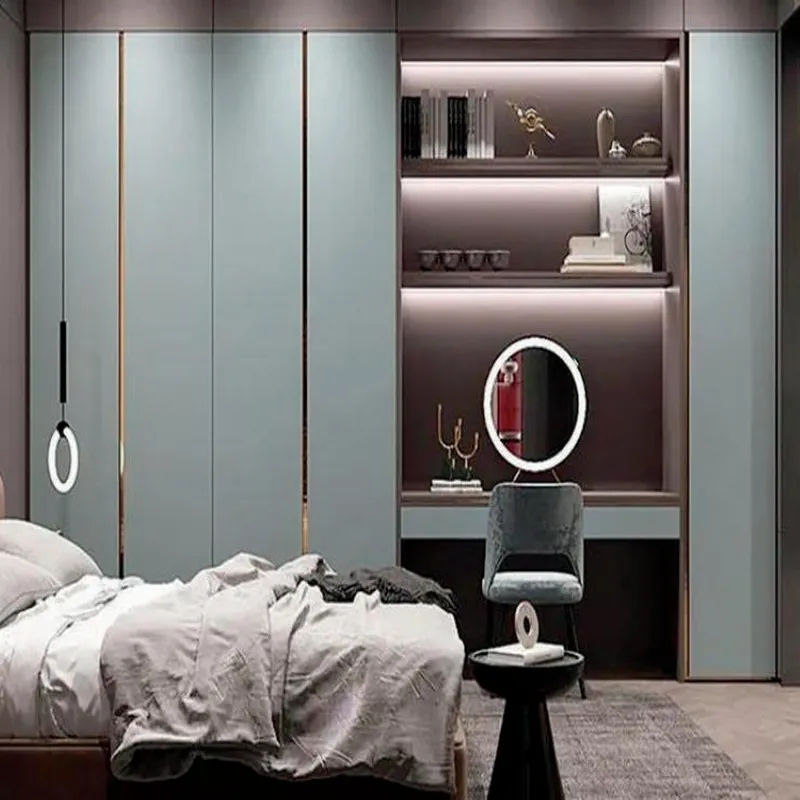 Slate Blue Wardrobe with Vanity Niche Custom Stainless Steel Wardrobe FW-WD-001