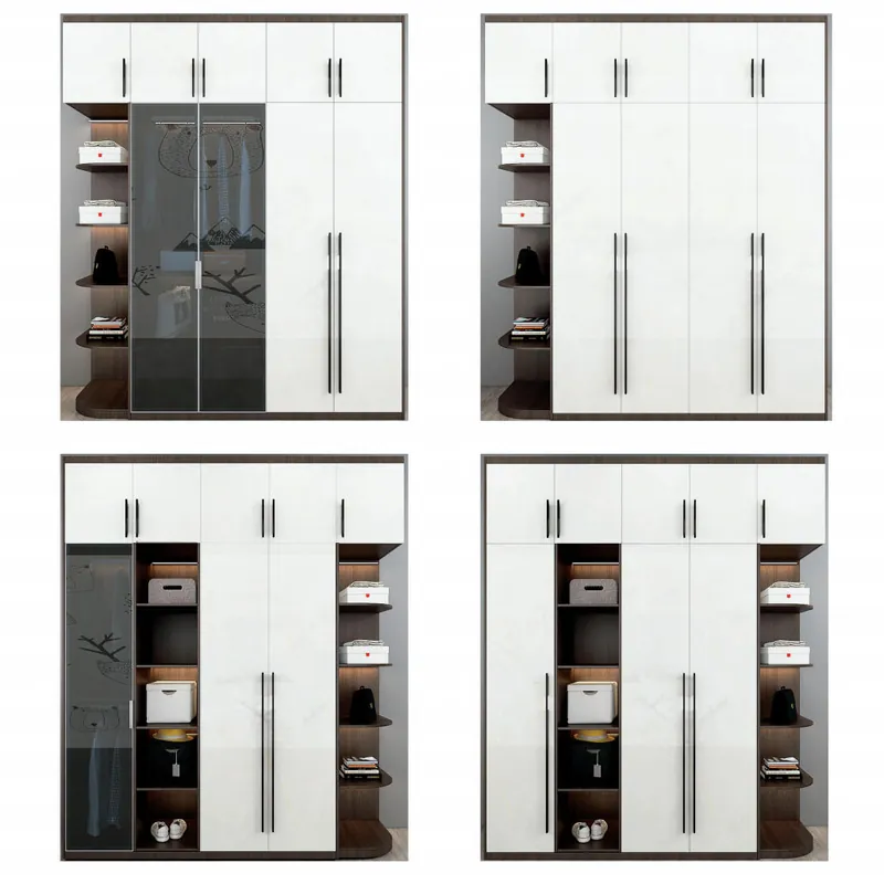 Soft White Modular Wardrobe Collection Custom Stainless Steel Wardrobe FW-WD-034
