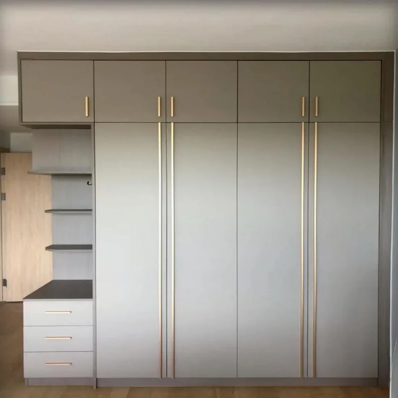 Warm Beige Overhead Storage Wardrobe Custom Stainless Steel Wardrobe FW-WD-015