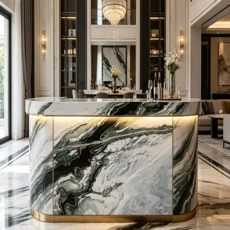 White and Black Natural Luxury Stone Slab FW-LS-055 view 3