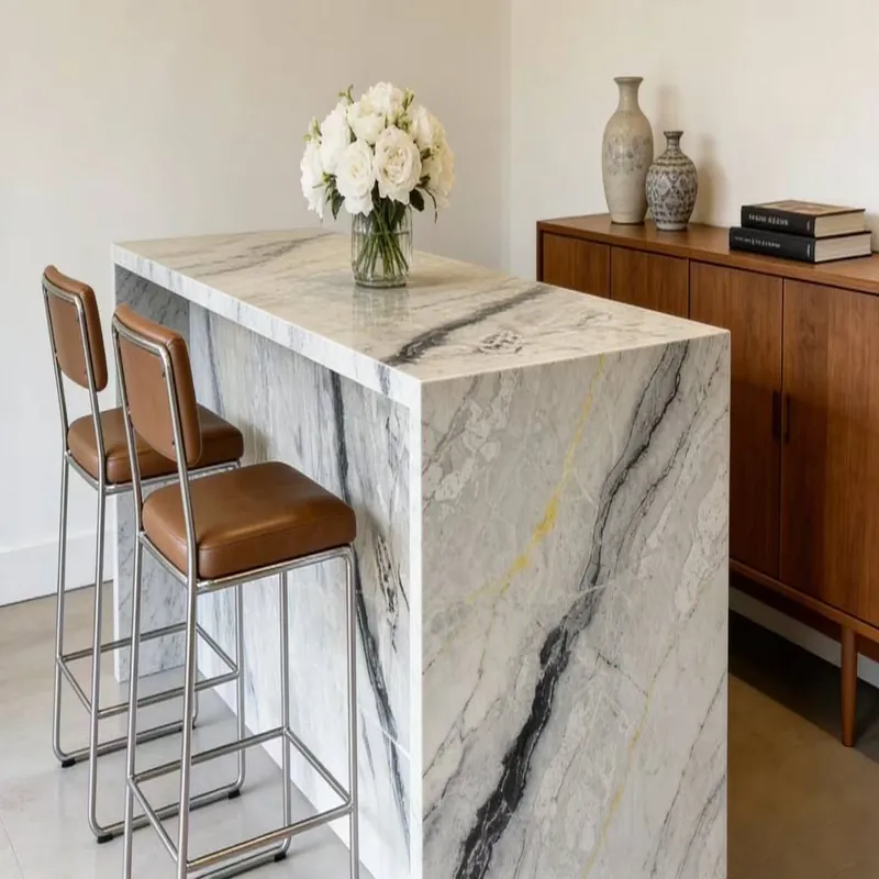 White and Gold Natural Luxury Stone Slab FW-LS-039 view 5