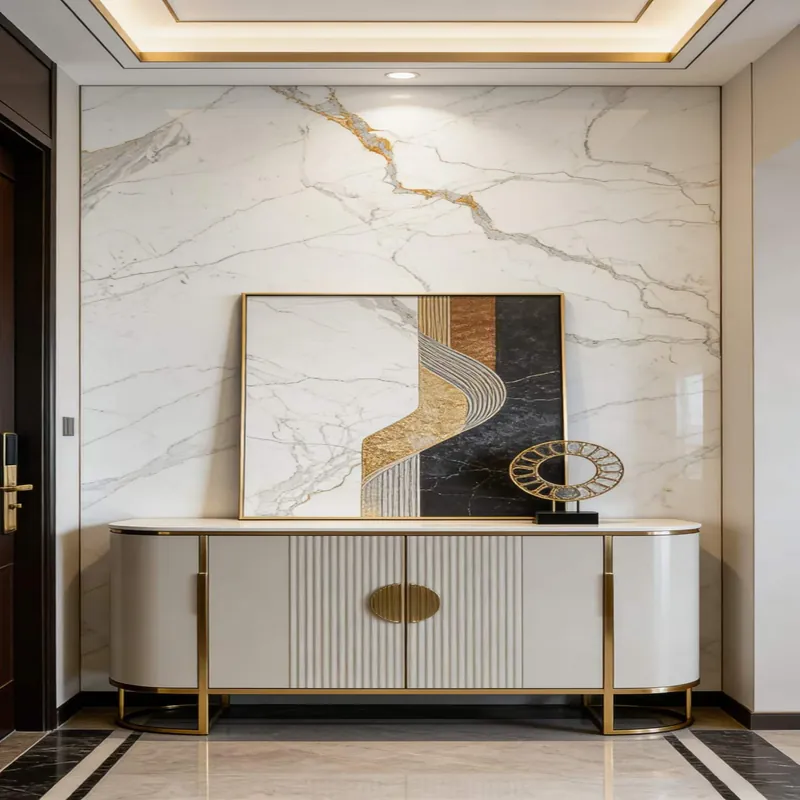 White and Gold Natural Luxury Stone Slab FW-LS-044 view 2