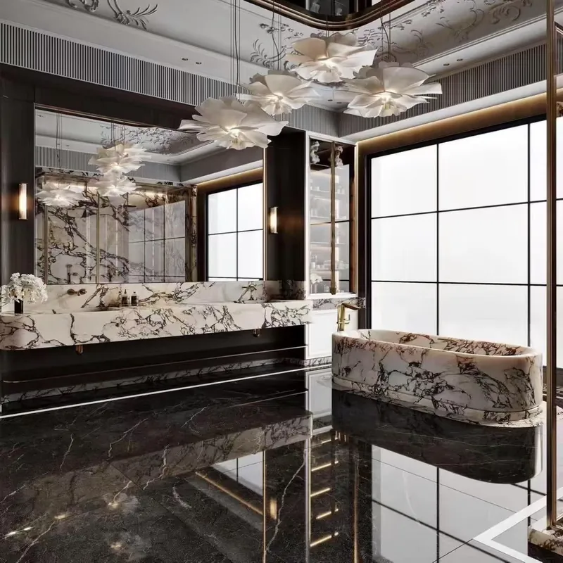White Breccia Natural Luxury Stone Slab FW-LS-051 view 2