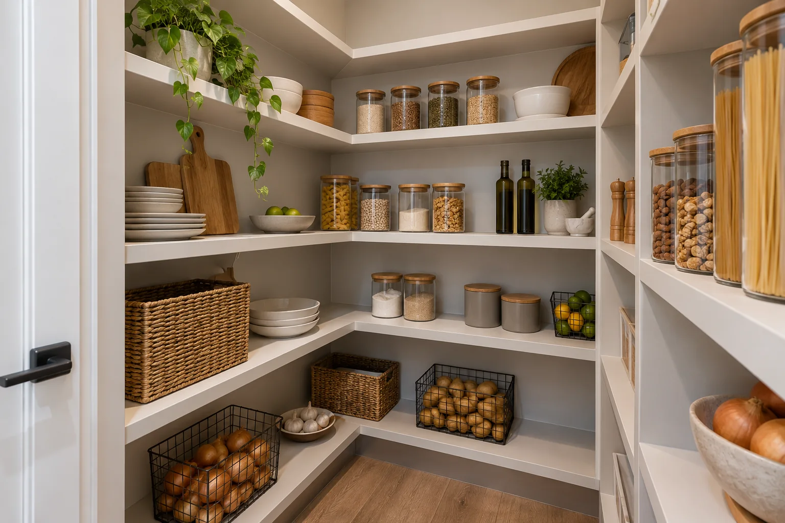 Small Walk-In Pantry Layouts: Narrow and Corner Ideas