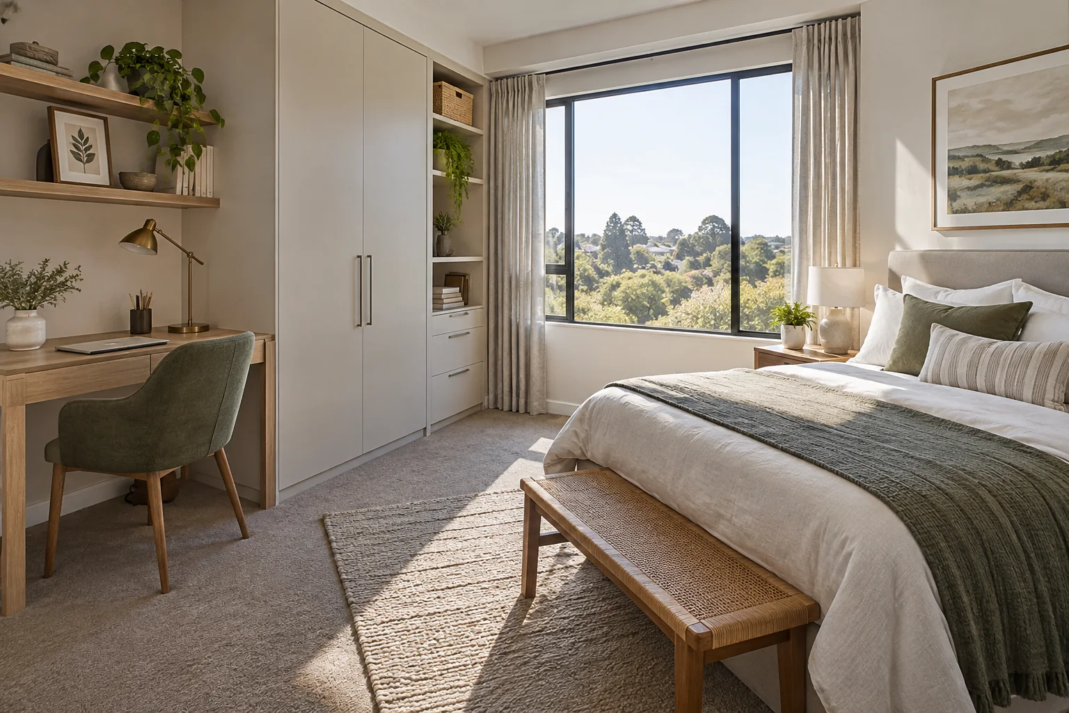 Home Office Bedroom Ideas: Bed, Desk and Guest Room